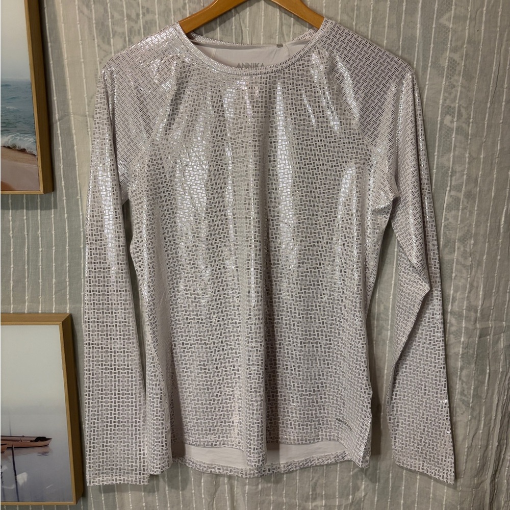 BNWT Annika Cutter&Buck spf 50+ long sleeve metallic sun shirt
